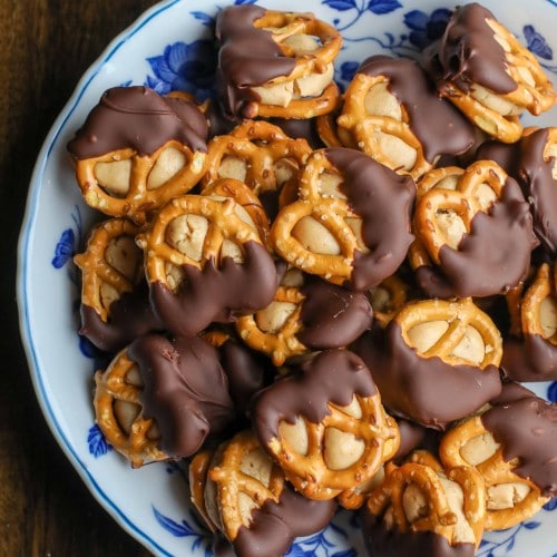 Peanut Butter Pretzel Buckeyes - Chocolate with Grace