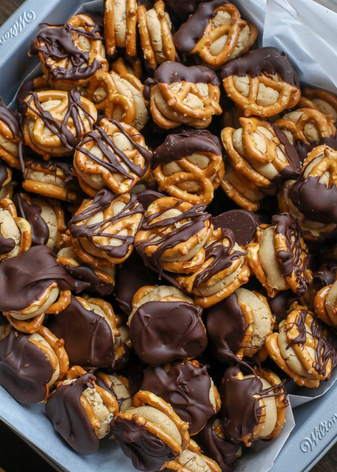 Peanut Butter Pretzel Buckeyes - Chocolate with Grace