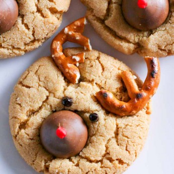 Reindeer Peanut Blossom Cookies