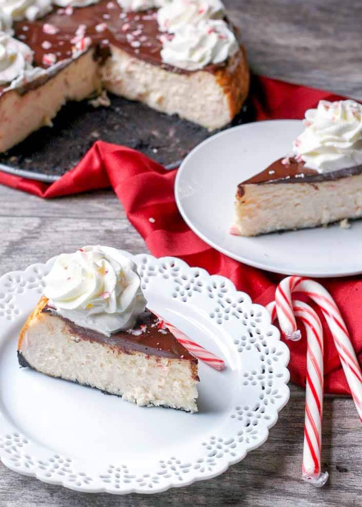 Chocolate covered peppermint cheesecake