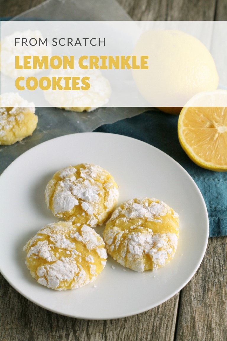 Lemon Crinkle Cookies from Scratch | Chocolate with Grace