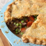 Leftover Pot Roast Pot Pie uses the potatoes, carrots and beef to make a delicious beef pot pie for a quick and easy dinner recipe.