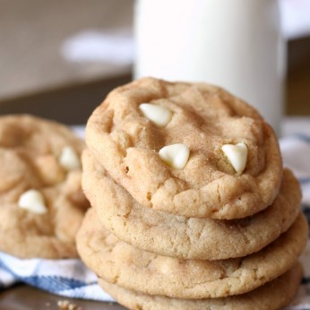 White chocolate snickerdoodle cookies are a perfect easy dessert for kids. The batch disappears before they can cool.
