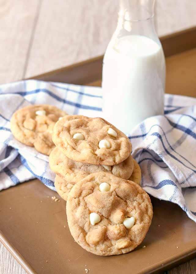 Chewy, soft white snickerdoodle cookies