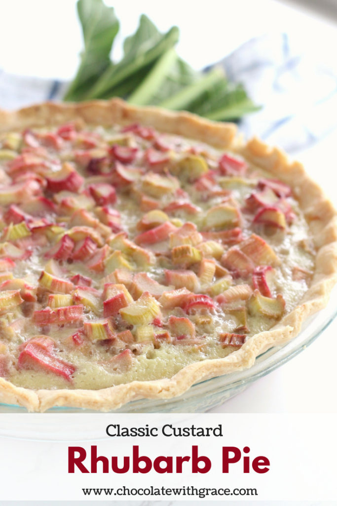 Old Fashioned Rhubarb Pie has a classic custard base filled with tangy sweet rhubarb. A classic rhubarb recipe handed down from my great grandma. Check out my blog for other great rhubarb recipes.