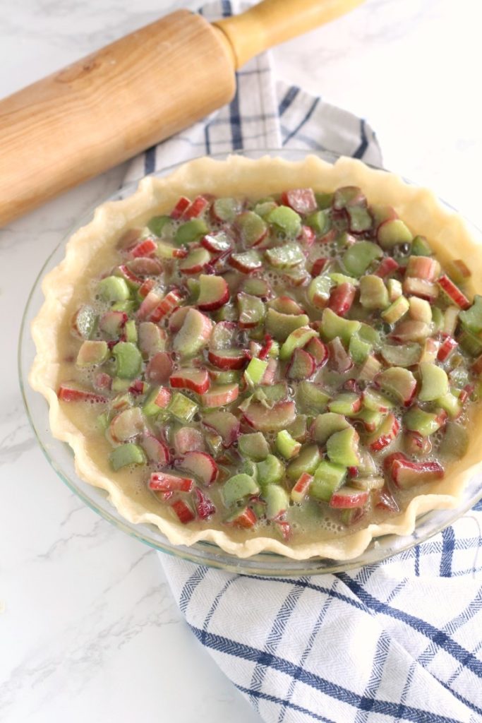 Old Fashioned Rhubarb Pie has a classic custard base filled with tangy sweet rhubarb. A classic rhubarb recipe handed down from my great grandma. Check out my blog for other great rhubarb recipes.