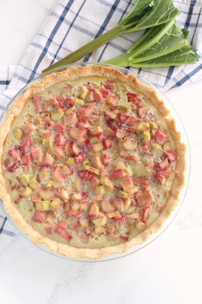 Old Fashioned Rhubarb Pie has a classic custard base filled with tangy sweet rhubarb. A classic rhubarb recipe handed down from my great grandma. Check out my blog for other great rhubarb recipes.