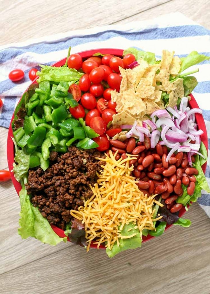 Classic Taco Salad {aka Potluck Taco Salad} - Chocolate with Grace