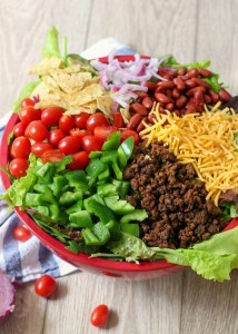 Classic Taco Salad {aka Potluck Taco Salad} - Chocolate with Grace