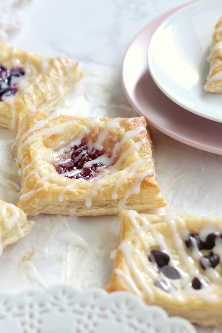 Easy Puff Pastry Cream Cheese and Berry Danishes - Our Best Bites