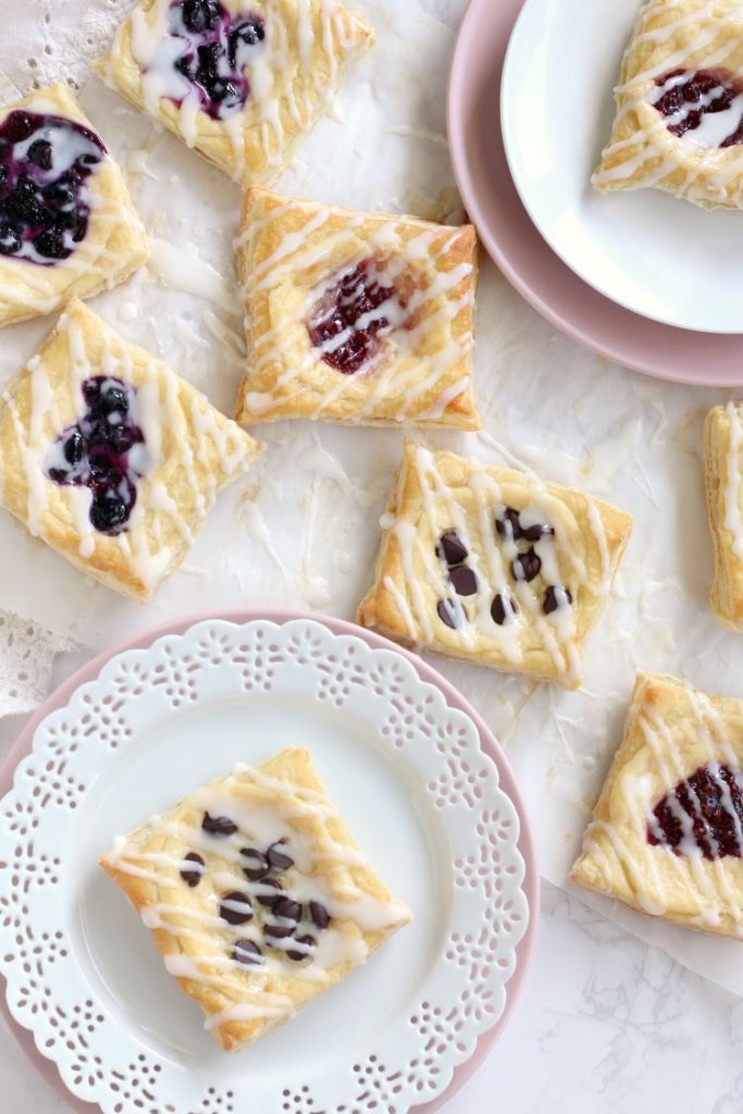 Easy Cream Cheese Puff Pastry Dessert. Try these easy danishes made from puff pastry. Try any flavor you want, chocolate, raspberry, blueberry or any fruit you want. Quick and easy Brunch Dessert.