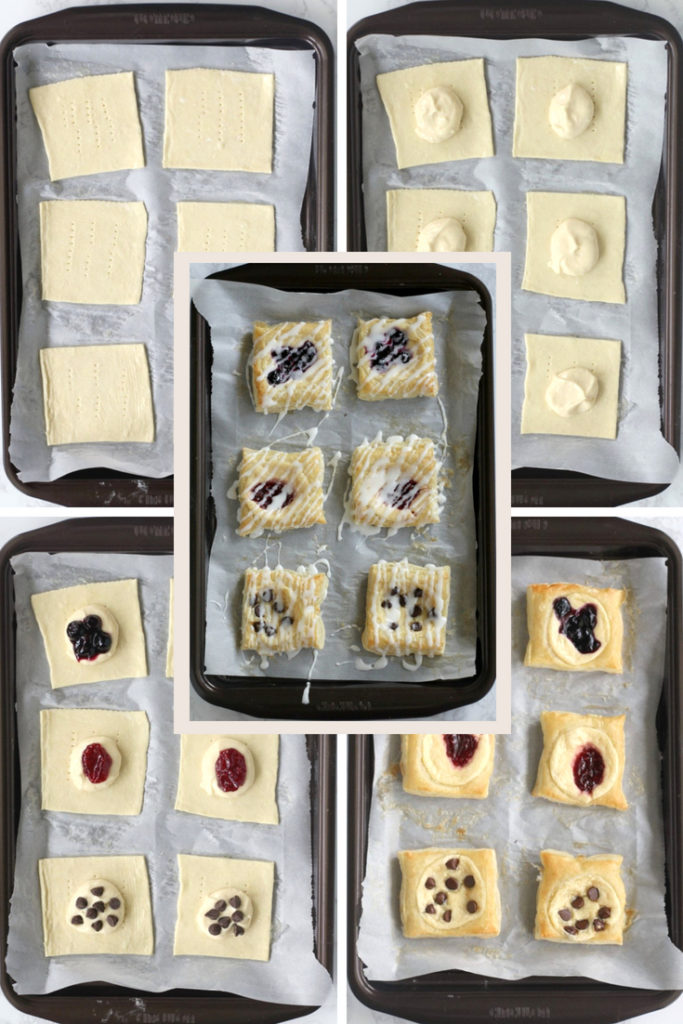 Easy Cream Cheese Puff Pastry Dessert. Try these easy danishes made from puff pastry. Try anh flavor you want, chocolate, raspberry, blueberry or any fruit you want. Quick and easy Brunch Dessert.