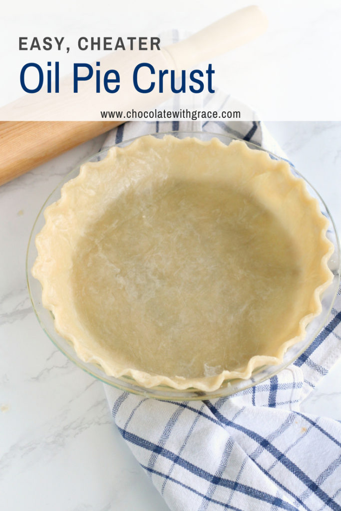 Easy oil pie crust recipe. A quick cheater version of pie crust. 10 mins, 4 ingredients. It's tender and delicious too!