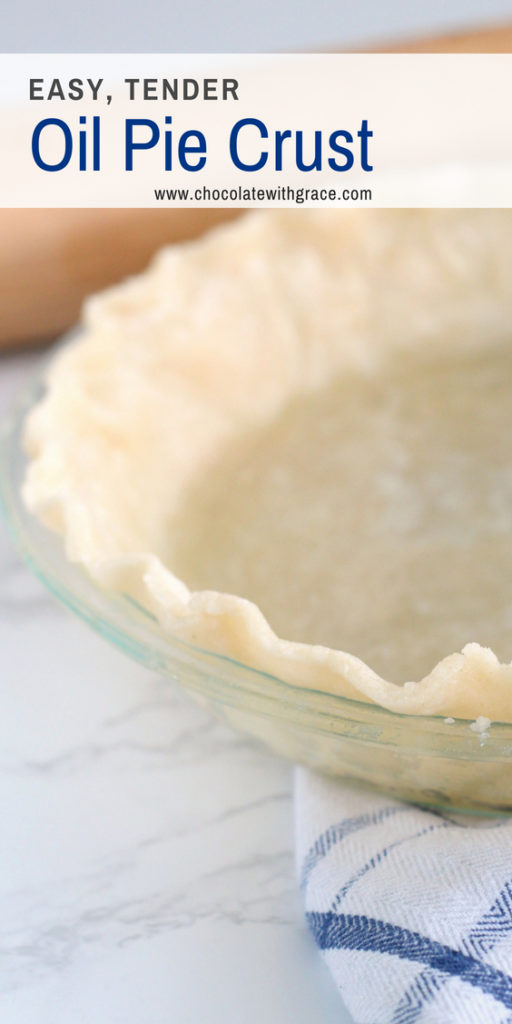 Easy oil pie crust recipe. A quick cheater version of pie crust. 10 mins, 4 ingredients. It's tender and delicious too!