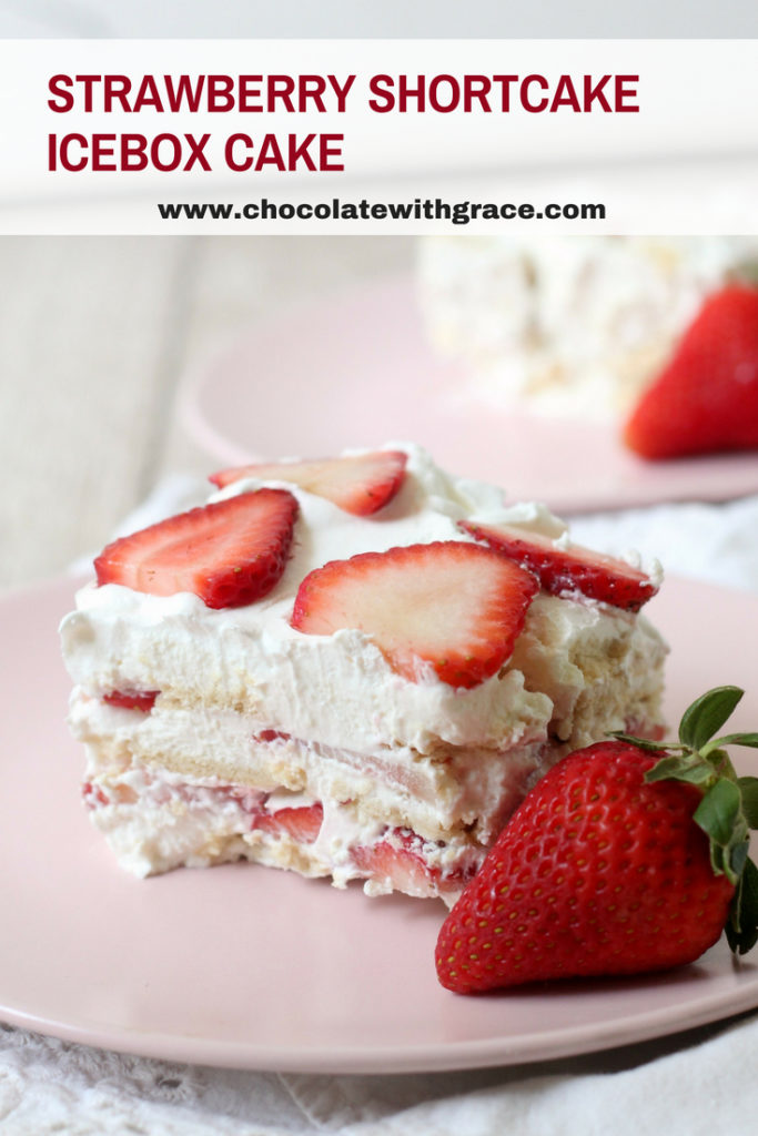 Strawberry Shortcake Icebox Cake. An easy way to make strawberry shortcake easier. It's a perfect strawberry dessert recipe to take to a potluck, picnic or BBQ.