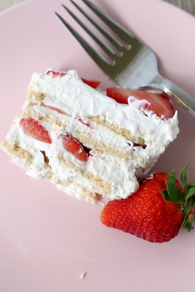 Strawberry Shortcake Icebox Cake. An easy way to make strawberry shortcake easier. It's a perfect strawberry dessert recipe to take to a potluck, picnic or BBQ.