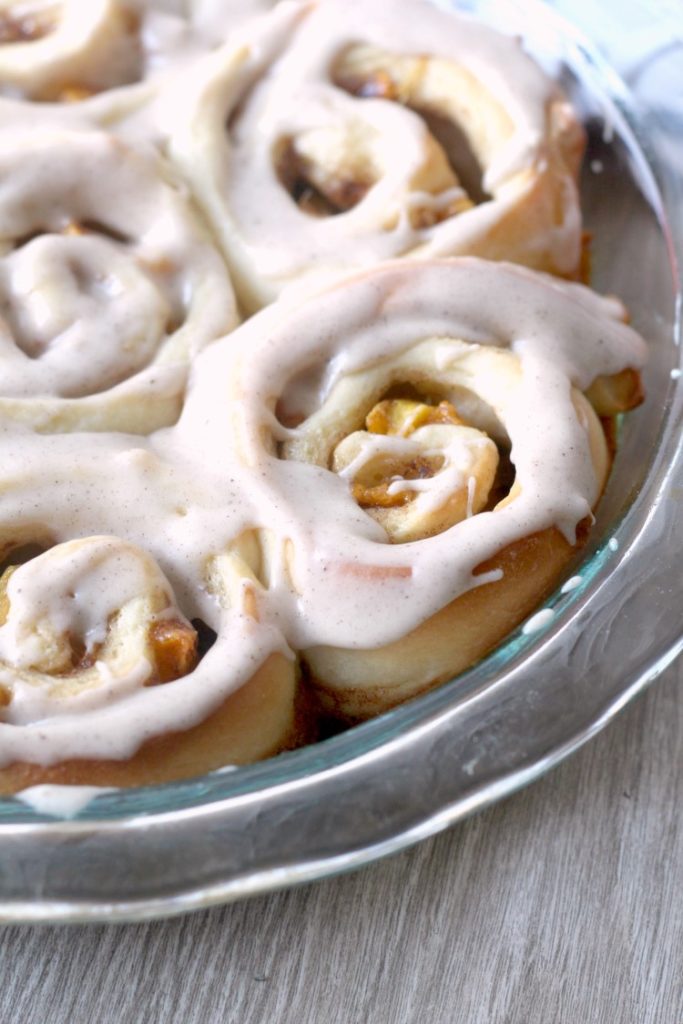 Brown Sugar Peach Sweet Rolls are a fun summer breakfast or brunch treat. A perfect summer fruit dessert recipe that can be frosted with either cream cheese or brown butter frosting.