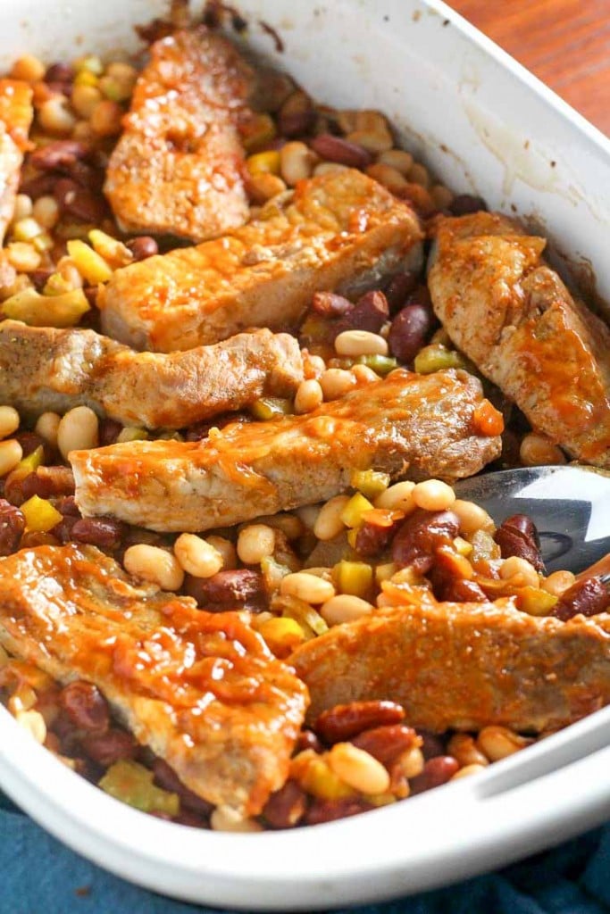 Baked Country Style Ribs with Beans