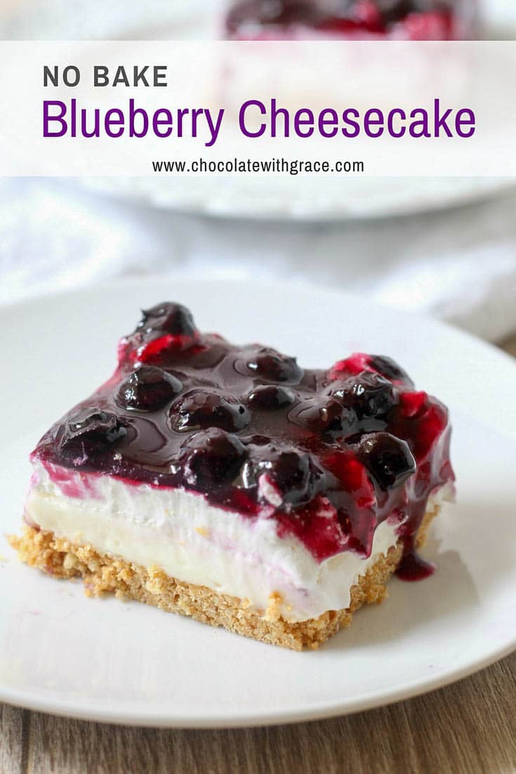 No Bake Blueberry Cheesecake - Chocolate with Grace
