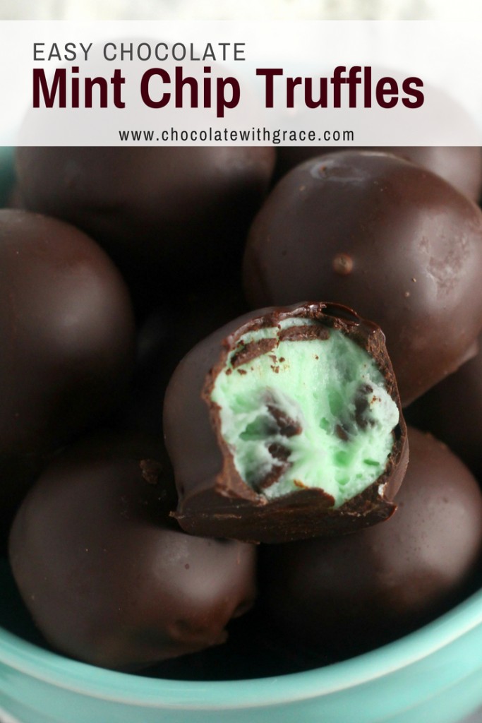 Mint Chocolate Chip Truffles are a perfect treat for the holidays and Christmas. With a few simple ingredients like cream cheese, butter and sugar, you can have an easy christmas candy recipe for all your holiday cookie exchanges and party trays.
