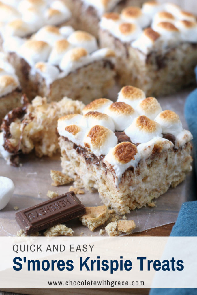 S'mores Rice Krispie Treats are a fun, no bake summer dessert for kids. A fun way to enjoy indoor smores.