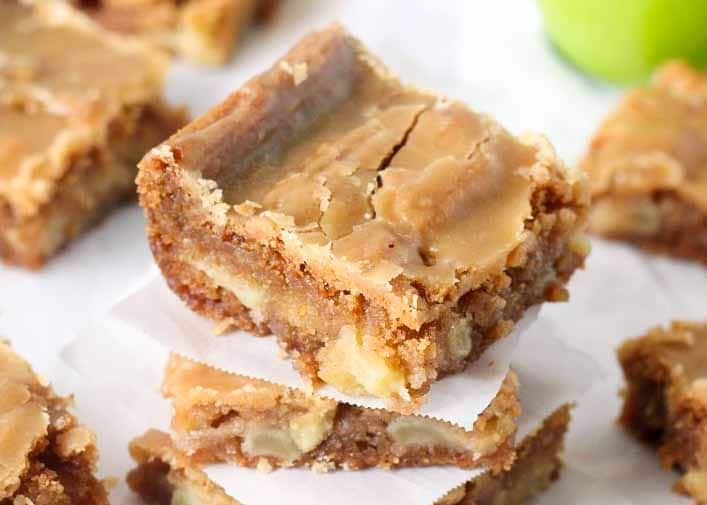 Brown Sugar Frosted Apple Blondies