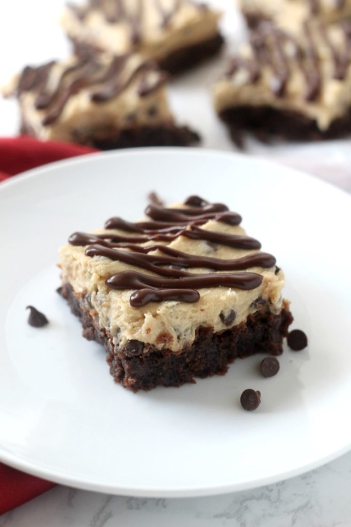 Egg Free Chocolate Chip Cookie Dough Brownies