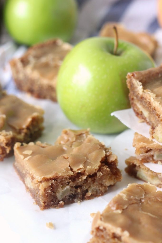 The best apple blondies with brown sugar frosting