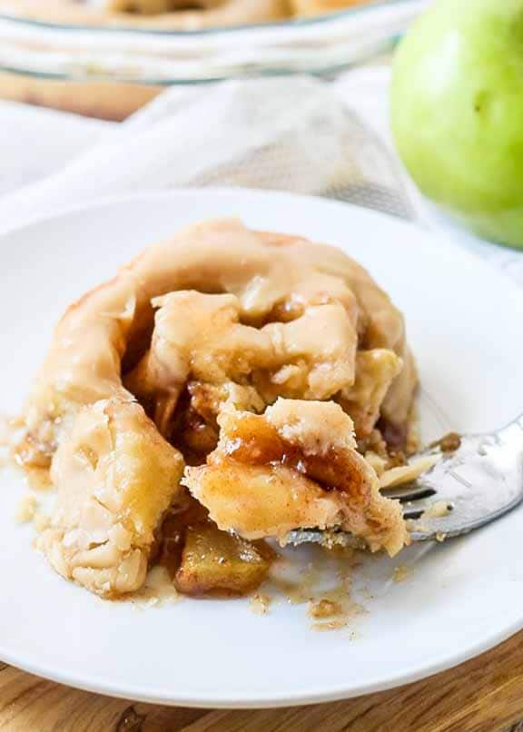 Caramel Apple Cinnamon Rolls are a family favorite.