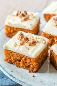 Pumpkin Bars with Cream Cheese Frosting - Chocolate with Grace