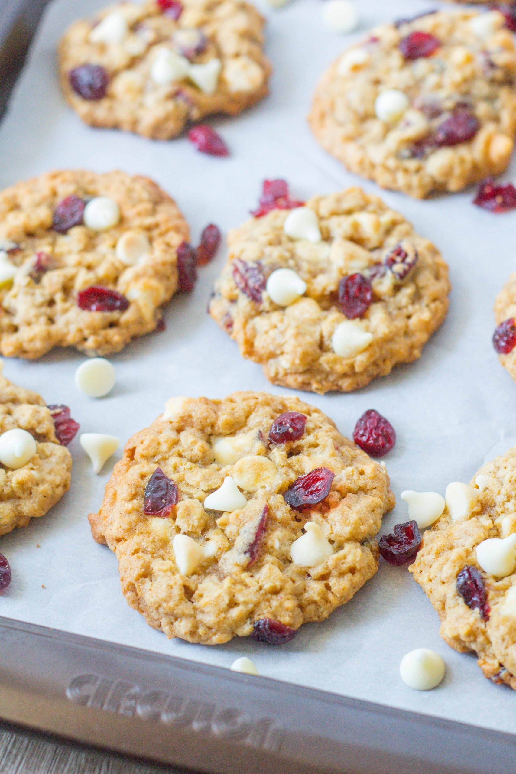 White Chocolate Cranberry Oatmeal Cookies - Chocolate with Grace
