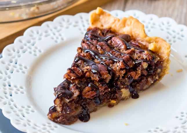 Dark Chocolate Pecan Pie is a family favorite.