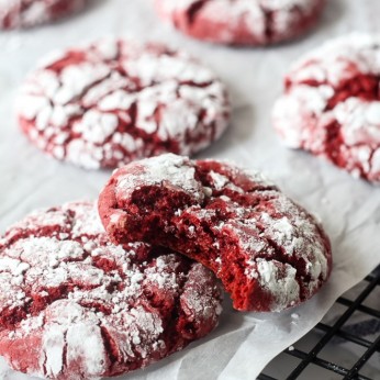 Red Velvet Cookies made with cake mix