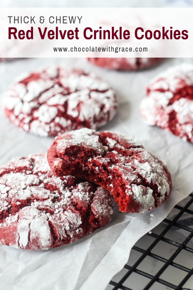 Red Velvet Cookies made with cake mix