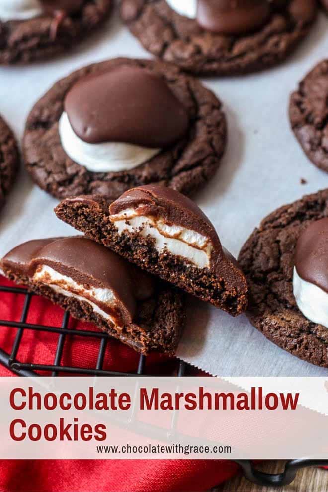 Chocolate Covered Marshmallow Christmas Cookies