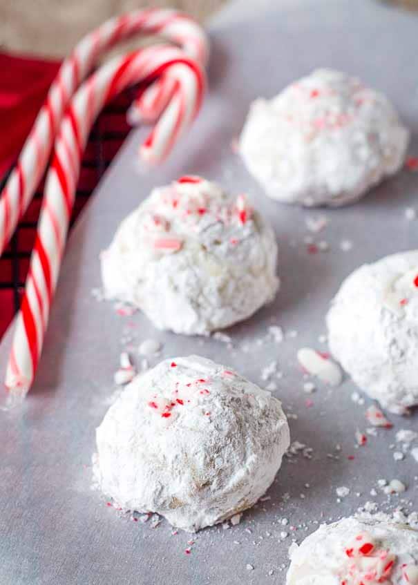 Peppermint Snowball Cookies are a festive twist on the classic cookie.
