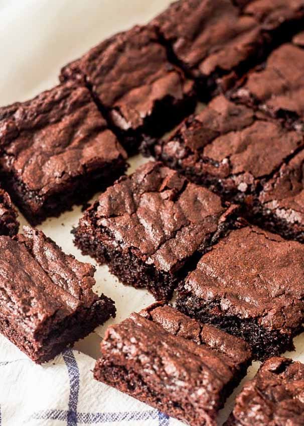 Easy Fudgy Brownies made from a homemade brownie mix!