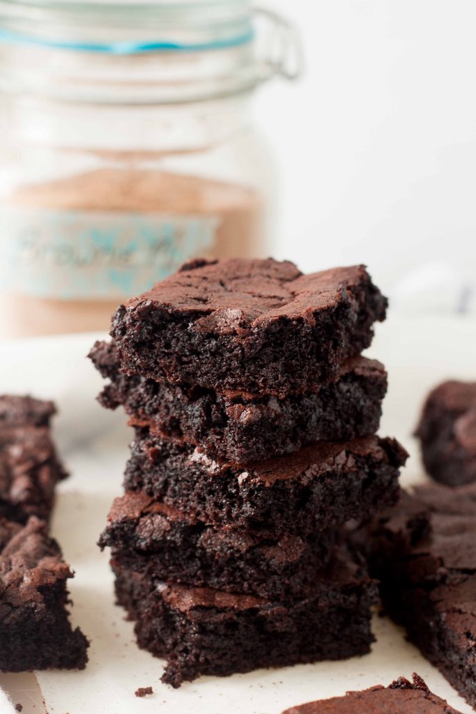 Homemade Brownies made with cocoa powder