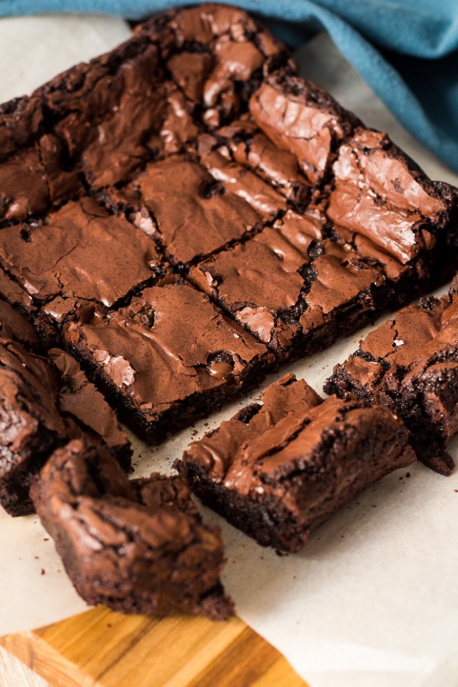 a 9x9 pan of the best homemade brownies from scratch