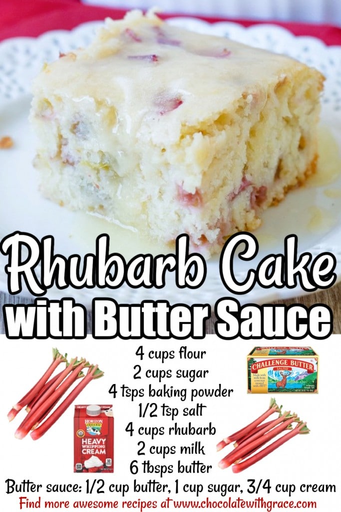 Rhubarb Cake with Butter Sauce