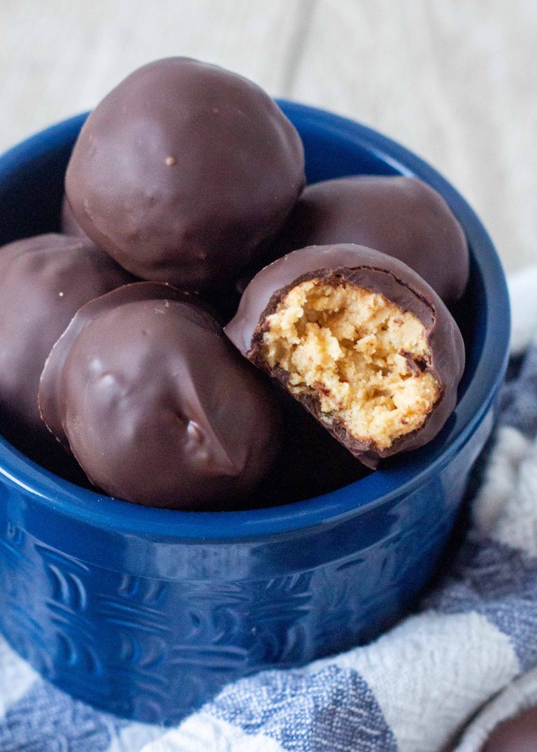 Peanut Butter Balls with Rice Krispies - Chocolate with Grace