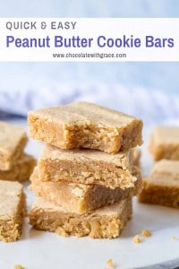 Peanut Butter Cookie Bars - Chocolate with Grace