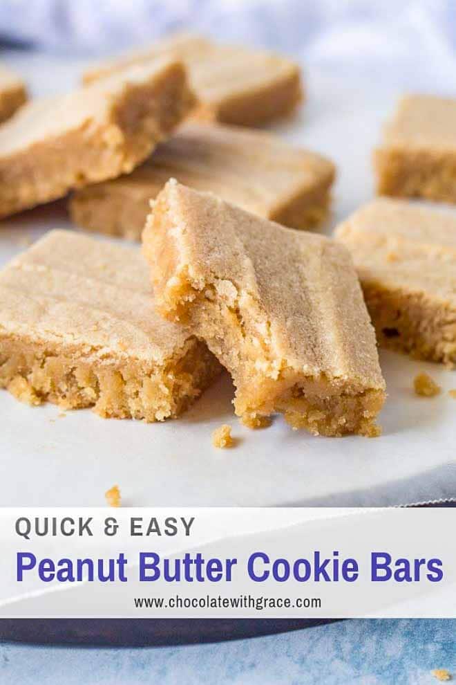 Peanut Butter Cookie Bars are a kid favorite!