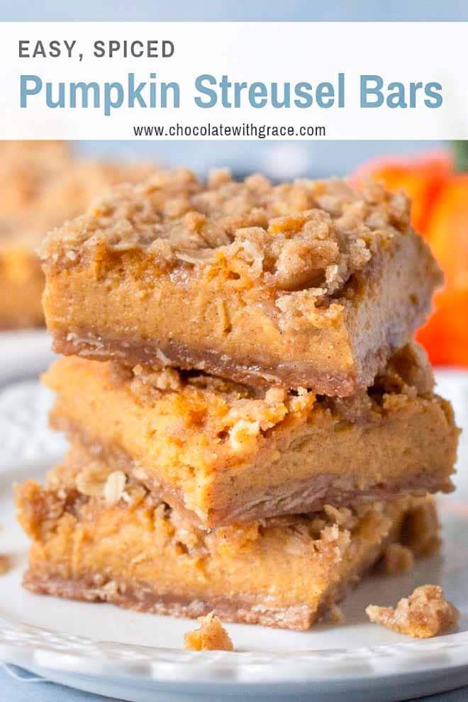 Streusel topped Pumpkin Pie Bars