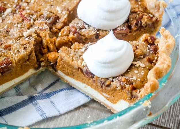 Streusel topped Pumpkin Cheesecake Pie