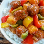 Sweet and Sour Meatballs with Rice