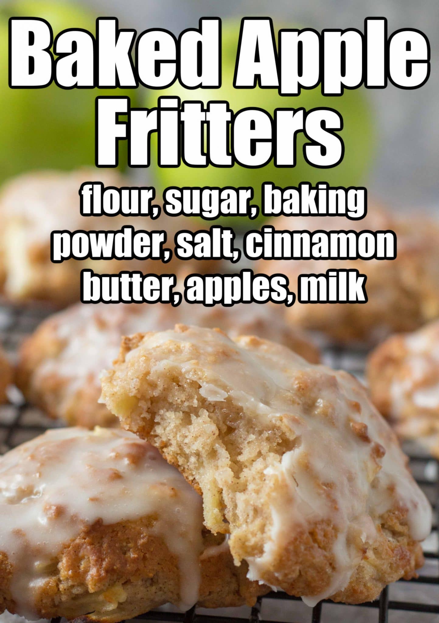 Baked Apple Fritters - Chocolate with Grace