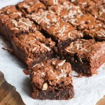 Chewy coconut brownies with chocolate chips
