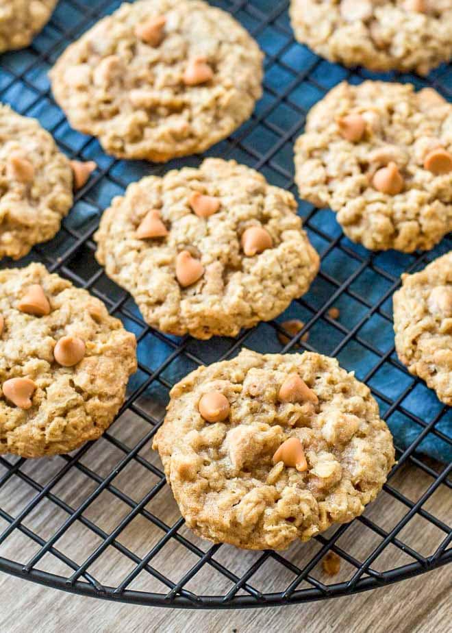 Chewy Oatmeal Cookies with Butterscotch Chips