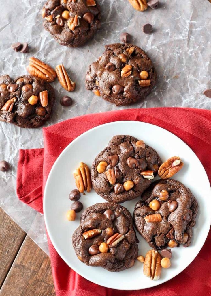 Turtle Cookies are filled with chewy pecans and sweet caramel bits.